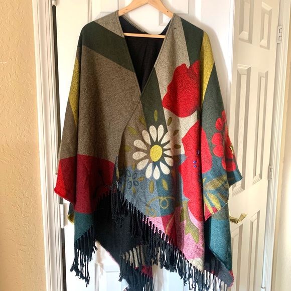 Anthropologie Jackets & Blazers - Desiqual Hazel Floral Wrap Shawl